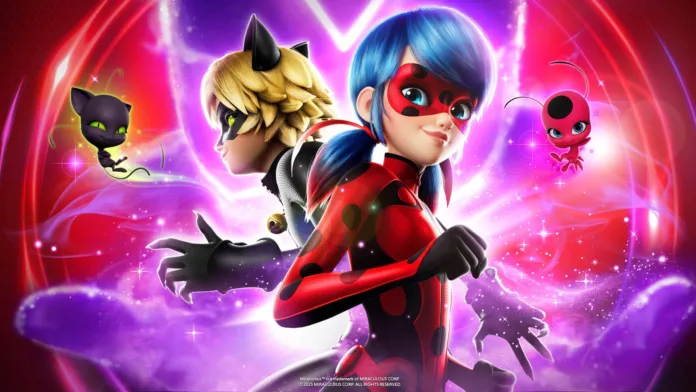 الصورة الترويجية لشخصيات Miraculous Ladybug و Cat Noir الخاصة بالعرض المسرحي الحي