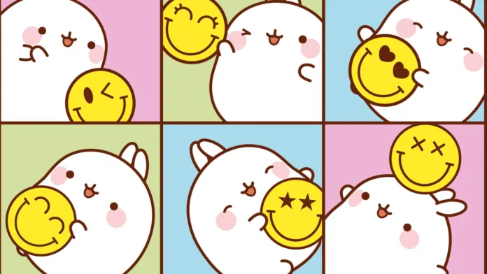 صورة التعاون الرسمي بين Molang و SmileyWorld بتصاميم الوجوه المبتسمة الملونة
